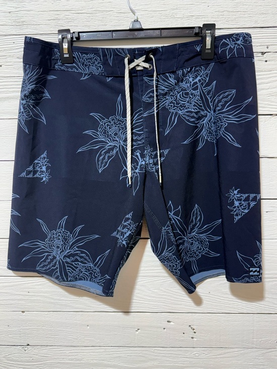 Billabong Other - Billabong Navy Swim Board Shorts with Light Blue Floral Print